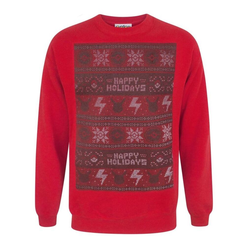 Pokemon Mens Happy Holidays Christmas Sweater / Red